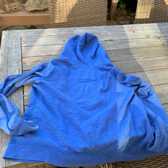 Blue zip hoodie with green appliqué and gold glitter seagull Holister - Picture 3 of 4